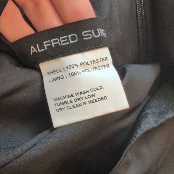 NWT Alfred Sung Bateau Neck Satin High Low Cocktail Dress in Black Size 4 - Picture 5 of 14